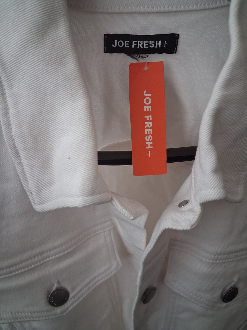 Joe Fresh+ Women’s White Denim Button Up Long Sleeve Jacket – Size 1X - Picture 4 of 15
